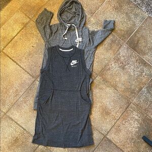 Nike Charcoal and Heather Gray sweatshirt dress set